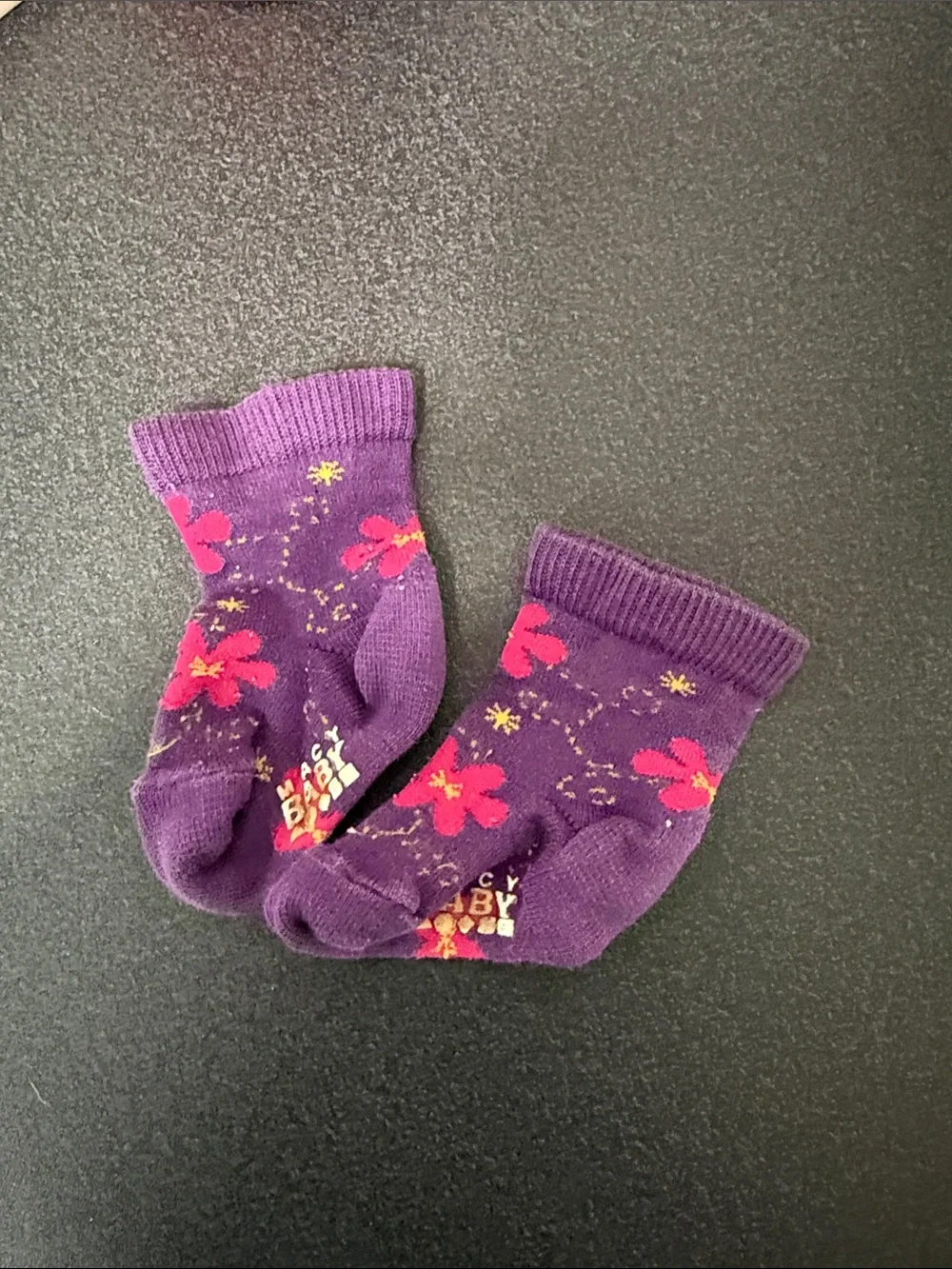 Macy Baby Purple Floral Infant Socks 90’s